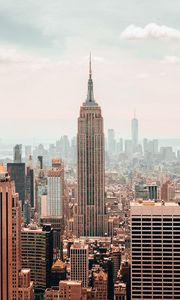 Preview wallpaper city, metropolis, aerial view, skyscrapers, buildings, new york