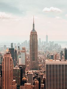 Preview wallpaper city, metropolis, aerial view, skyscrapers, buildings, new york