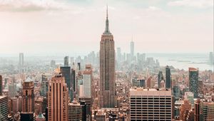 Preview wallpaper city, metropolis, aerial view, skyscrapers, buildings, new york