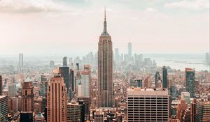 Preview wallpaper city, metropolis, aerial view, skyscrapers, buildings, new york