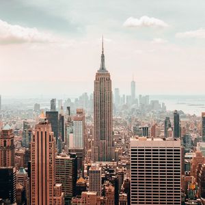 Preview wallpaper city, metropolis, aerial view, skyscrapers, buildings, new york