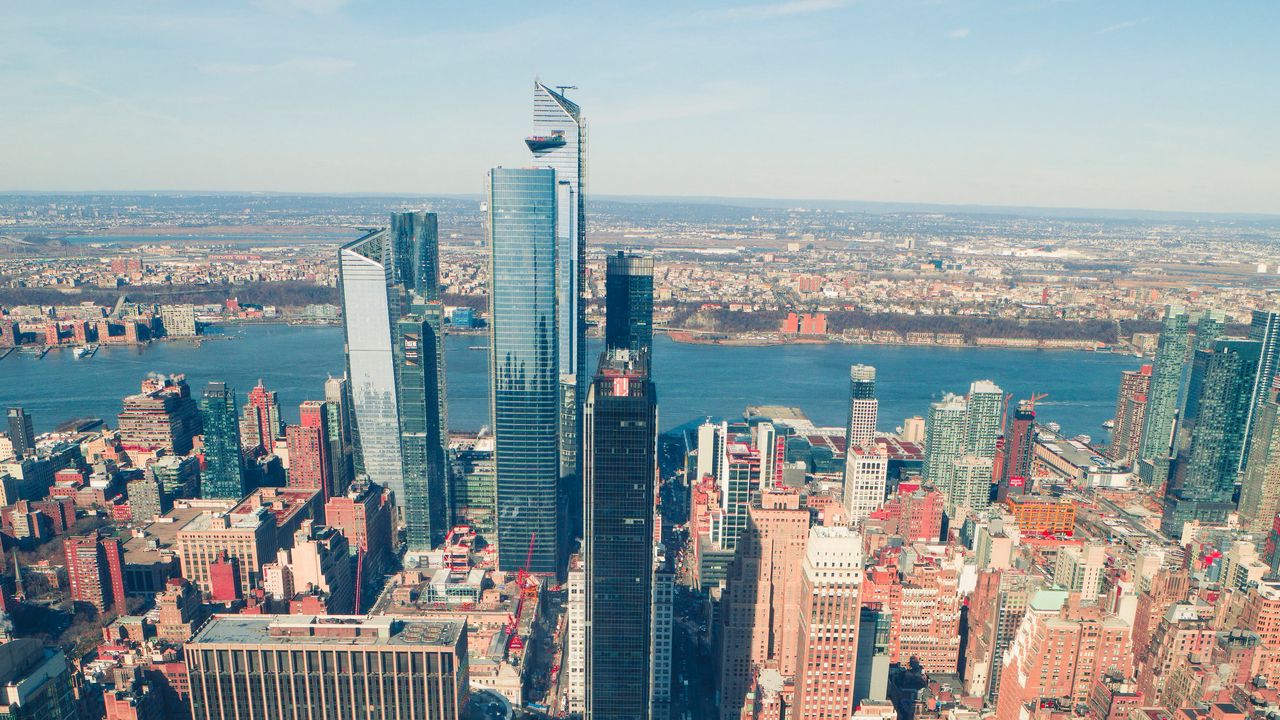 Wallpaper city, metropolis, aerial view, buildings, architecture, new york
