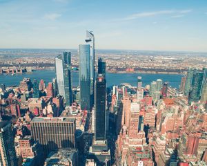 Preview wallpaper city, metropolis, aerial view, buildings, architecture, new york