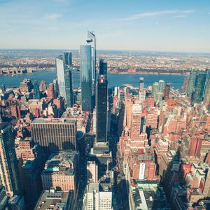 Preview wallpaper city, metropolis, aerial view, buildings, architecture, new york