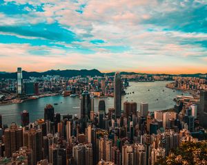 Preview wallpaper city, metropolis, architecture, buildings, hong kong