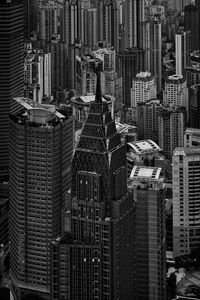 Preview wallpaper city, metropolis, buildings, aerial view, black and white