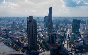 Preview wallpaper city, metropolis, buildings, skyscrapers, aerial view