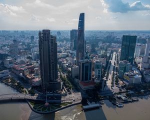 Preview wallpaper city, metropolis, buildings, skyscrapers, aerial view