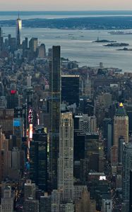 Preview wallpaper city, metropolis, buildings, aerial view, new york