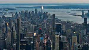 Preview wallpaper city, metropolis, buildings, aerial view, new york