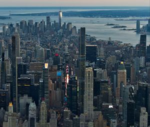 Preview wallpaper city, metropolis, buildings, aerial view, new york