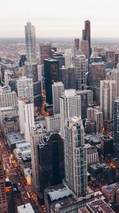Preview wallpaper city, metropolis, buildings, skyscrapers, aerial view, chicago, united states