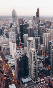 Preview wallpaper city, metropolis, buildings, skyscrapers, aerial view, chicago, united states