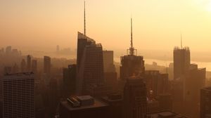 Preview wallpaper city, metropolis, dusk, view, new york