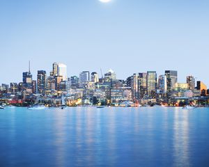 Preview wallpaper city, metropolis, panorama, coast, buildings