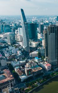 Preview wallpaper city, metropolis, skyscrapers, buildings, aerial view