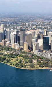 Preview wallpaper city, metropolis, skyscrapers, aerial view, sydney, australia