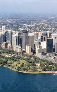 Preview wallpaper city, metropolis, skyscrapers, aerial view, sydney, australia