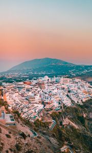 Preview wallpaper city, mountains, aerial view