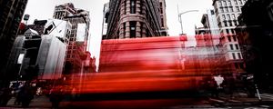 Preview wallpaper city, movement, architecture, flatiron building, new york, united states