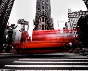 Preview wallpaper city, movement, architecture, flatiron building, new york, united states