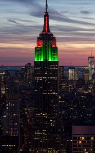 Preview wallpaper city, new york, empire state building, sunset