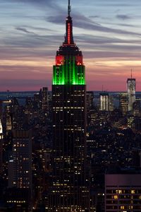 Preview wallpaper city, new york, empire state building, sunset