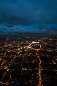 Preview wallpaper city, night, aerial view, height, view, overview