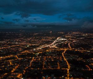 Preview wallpaper city, night, aerial view, height, view, overview