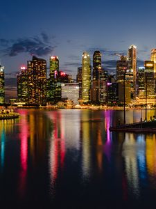 Preview wallpaper city, night, buildings, skyscrapers, lights