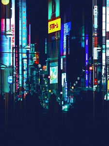 Preview wallpaper city, night city, art, silhouettes