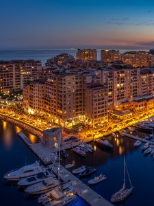 Preview wallpaper city, night city, pier, lights