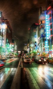Preview wallpaper city, night city, tokyo, hdr