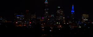 Preview wallpaper city, night, coast, moon, reflection, dark