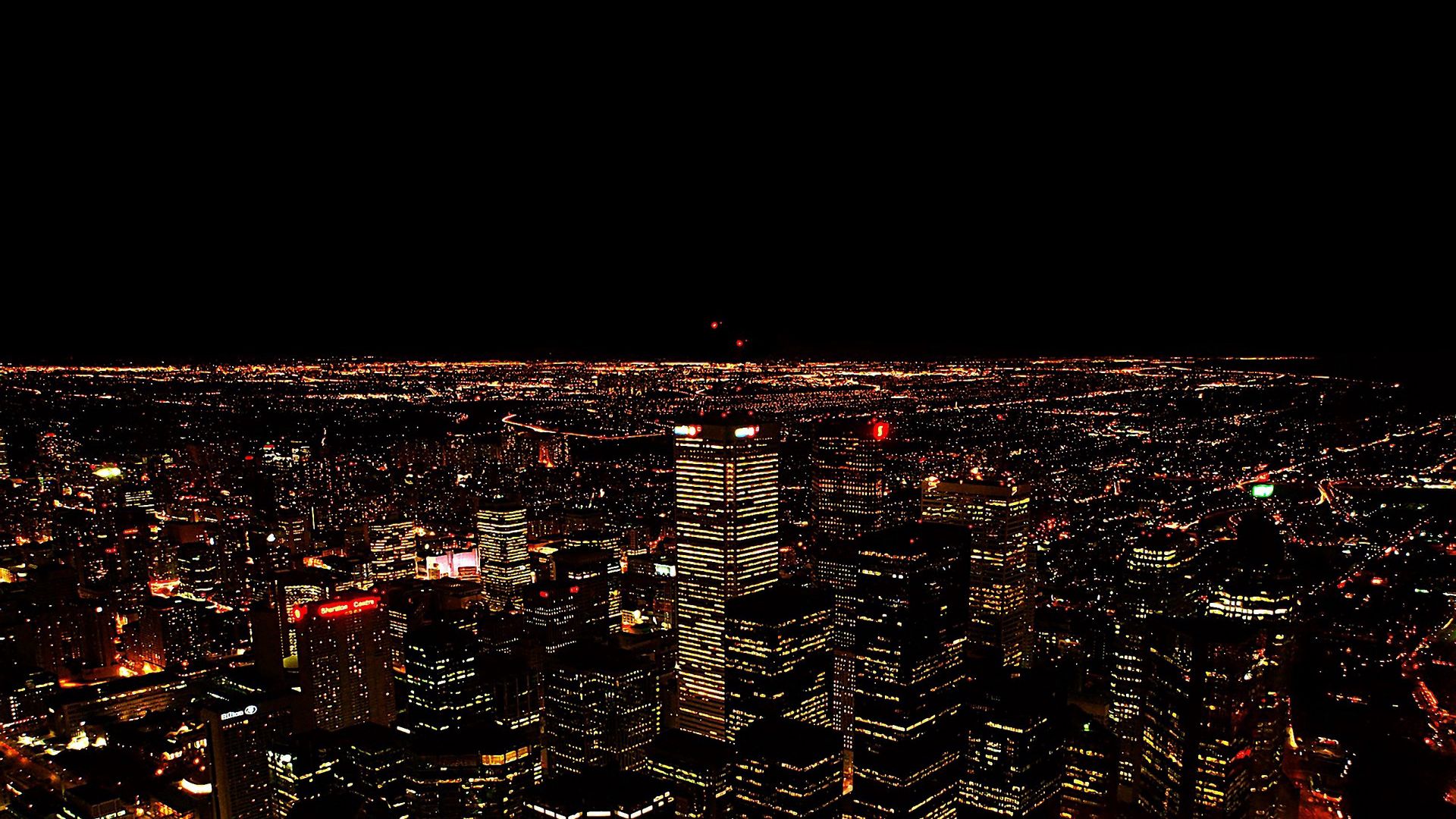 Download wallpaper 1920x1080 city, night, light, top view full hd, hdtv,  fhd, 1080p hd background