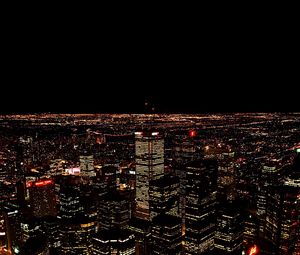 Preview wallpaper city, night, light, top view
