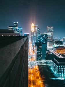 Preview wallpaper city, night, lighting, street, buildings, architecture, urban