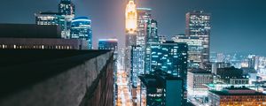 Preview wallpaper city, night, lighting, street, buildings, architecture, urban