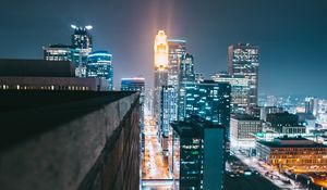 Preview wallpaper city, night, lighting, street, buildings, architecture, urban