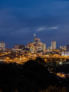 Preview wallpaper city, night, lights, dark, view