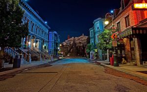 Preview wallpaper city, night, lights, street, building