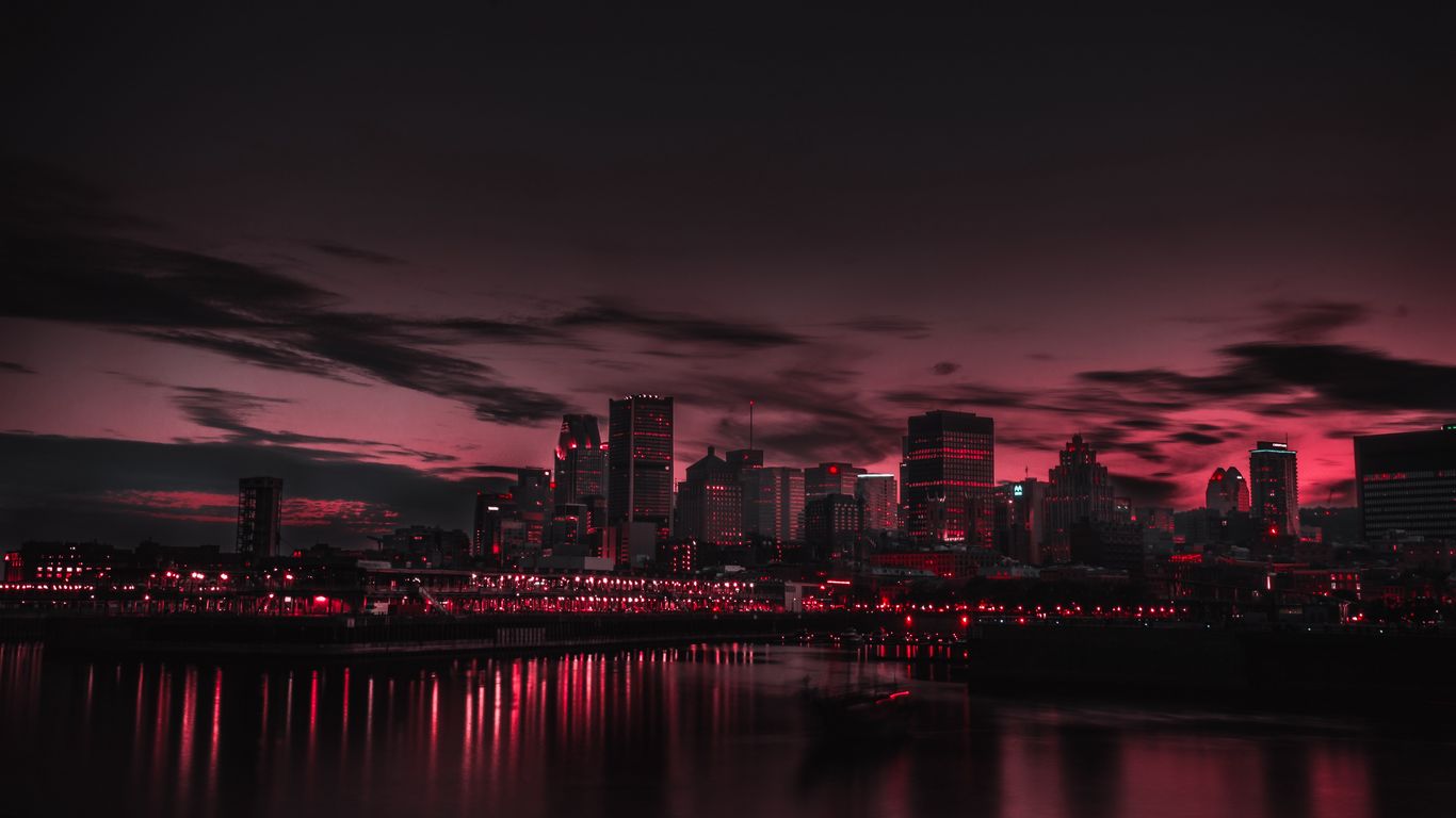 Download wallpaper 1366x768 city, night, panorama tablet, laptop hd  background