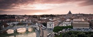 Preview wallpaper city, night, panorama, rome, italy, houses, architecture