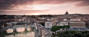 Preview wallpaper city, night, panorama, rome, italy, houses, architecture