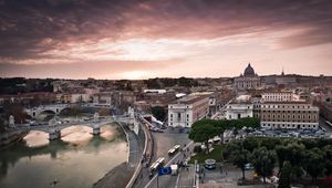 Preview wallpaper city, night, panorama, rome, italy, houses, architecture