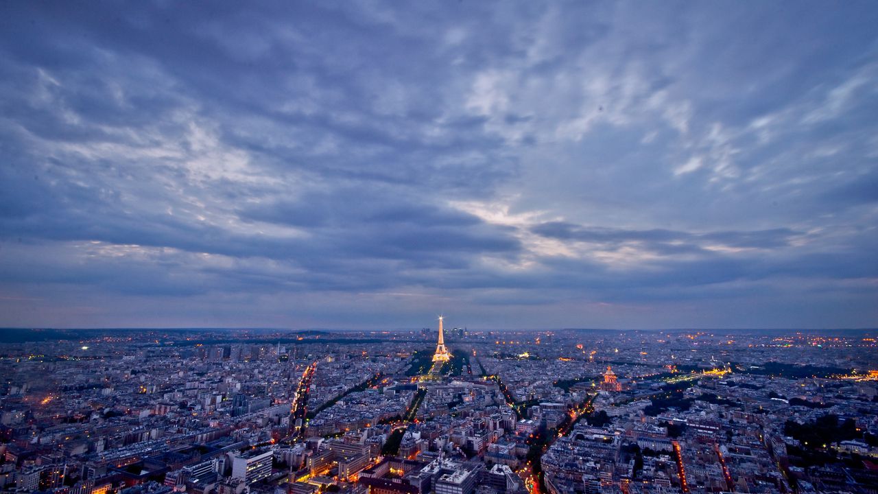 Wallpaper city, night, paris, lights, france