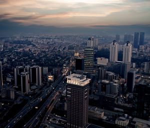 Preview wallpaper city, night, top view, skyscrapers, metropolis