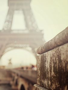 Preview wallpaper city, paris, eiffel tower, bokeh, focus, blur