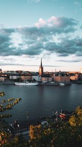 Preview wallpaper city, port, buildings, stockholm, sweden