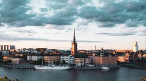 Preview wallpaper city, port, buildings, stockholm, sweden
